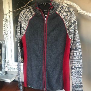 EDDIE BAUER 100% MERINO WOOL SWEATER JACKET Women